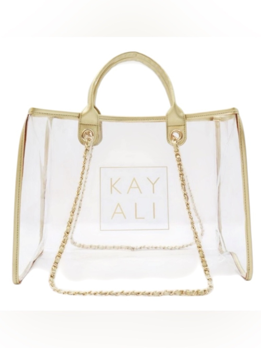 KAYALI Gold Transparent Tote Bag